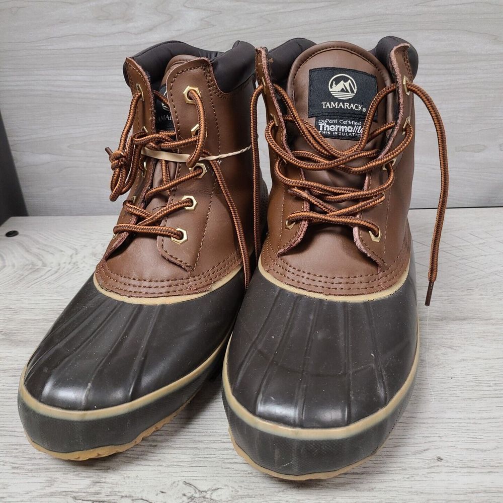 Tamarack Thermolite Mens Duck Boots Size 9 Brown Leather JPJL-111505-M Pre-owned